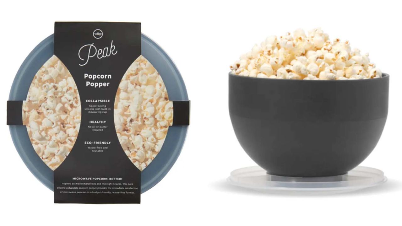 W&P Set of (2) Collapsible Silicone Popcorn Poppers 