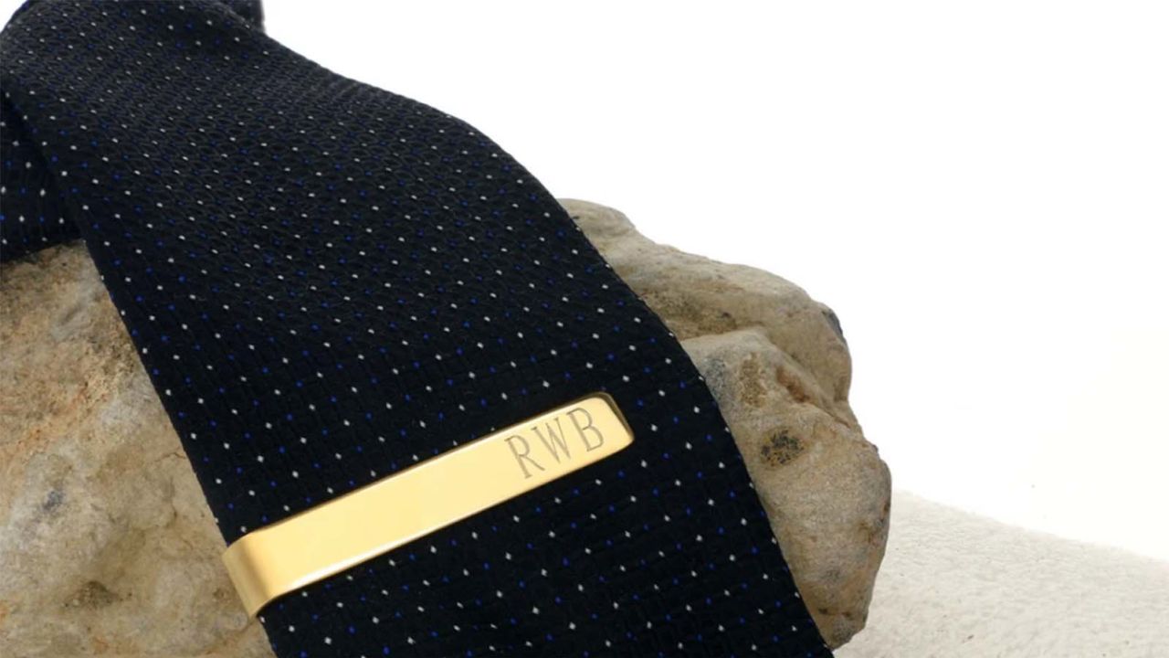 Etsy Personalized 14k Gold Plated Tie Clip