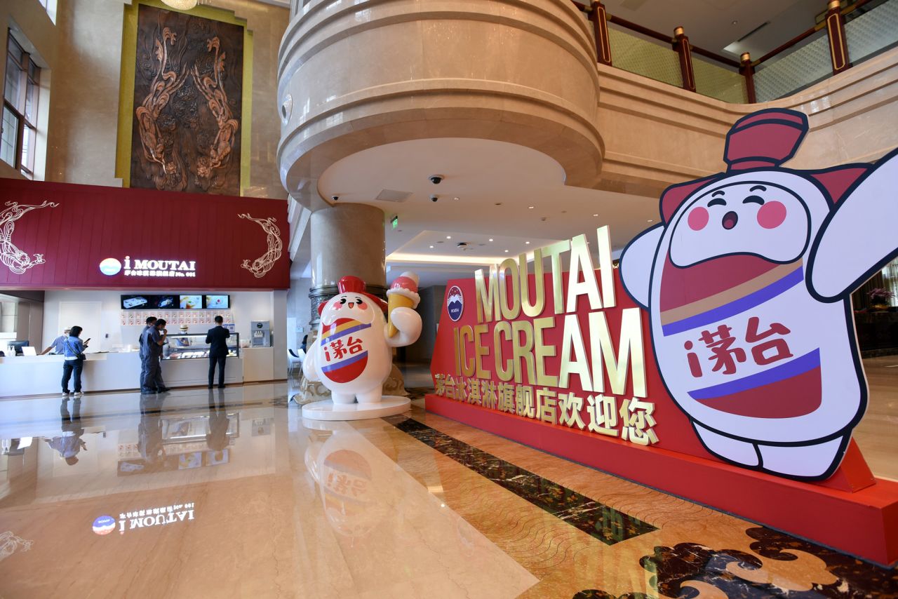 The new Moutai ice cream store opened on May 19, 2022 in the Chinese city of Zunyi.