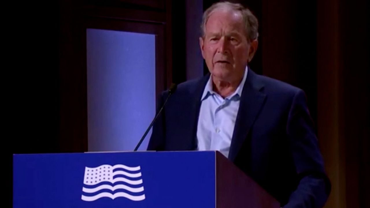 George W. Bush speaks at the Southern Methodist University in Texas on May 18. 
