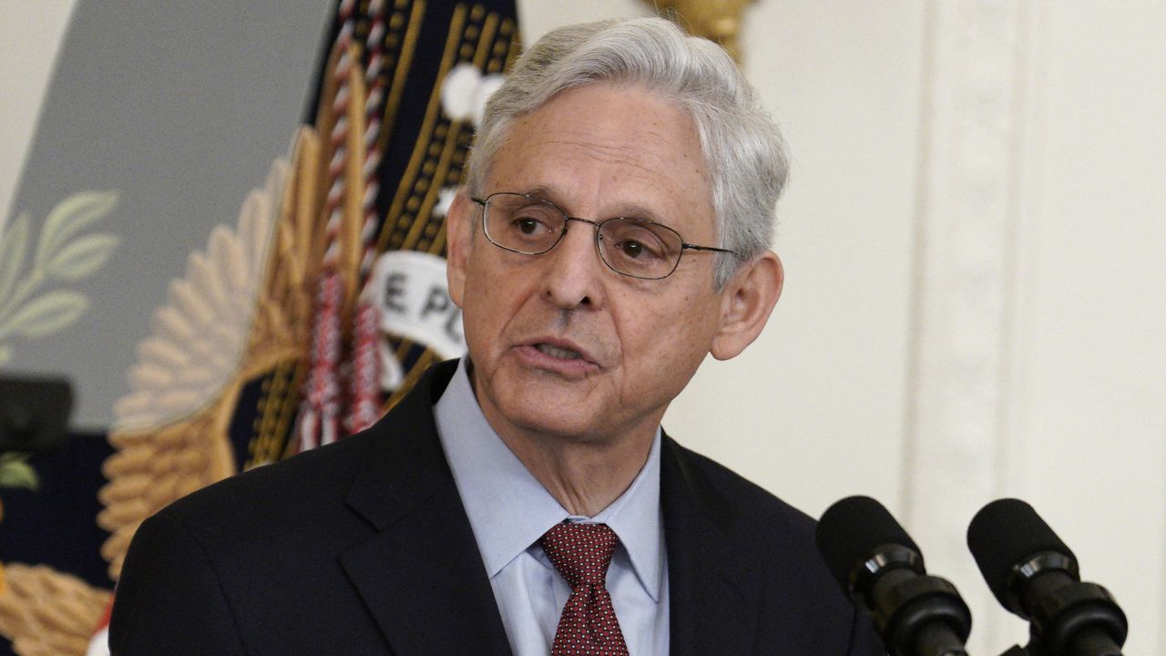 Attorney General Merrick Garland speaks at the White House in Washington on May 16, 2022.