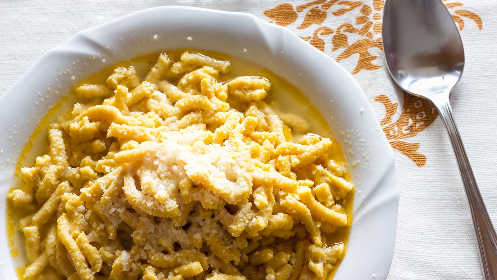 <strong>Cheesy:</strong> Passatelli are big pasta-y strips that are actually made from breadcrumbs and cheese.