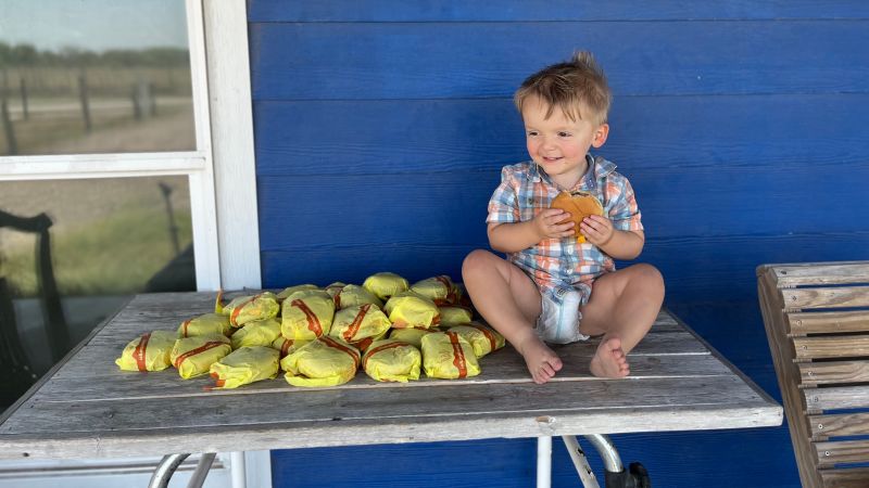 A mother from Texas left the phone unlocked.  Then her 2 year old son ordered 31 cheeseburgers