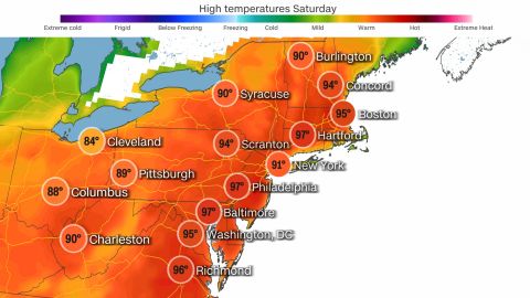 weather northeast high temps saturday