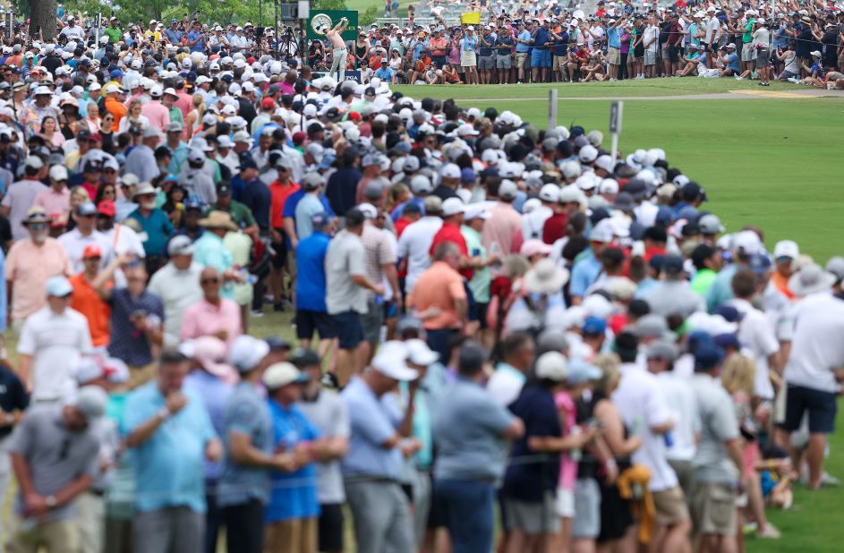 Rory McIlroy plays his shot from the second tee during the second round on Friday, May 20.