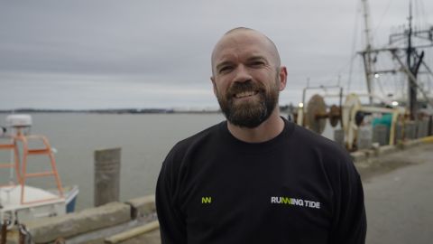 Marty Odlin, the CEO of Running Tide, wants to absorb carbon dioxide from the air and sea with a network of kelp-growing bouys.