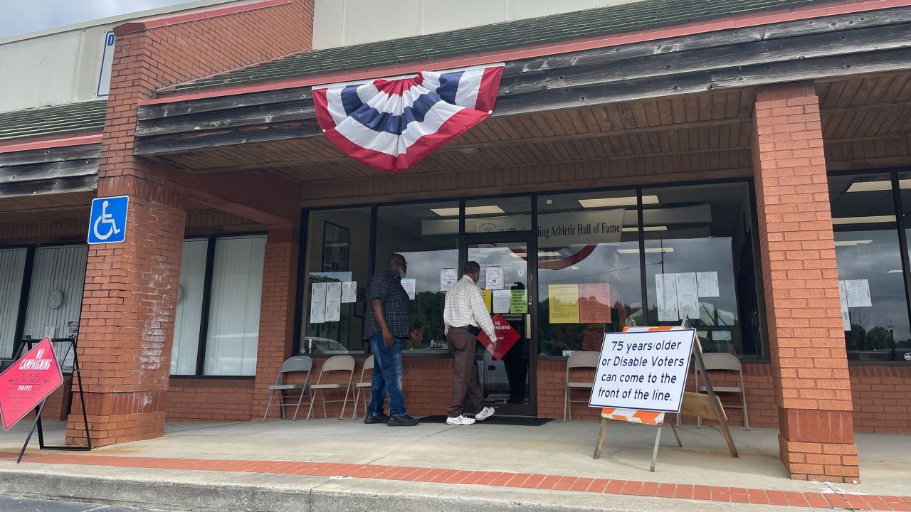 Voters early vote on Saturday, May 14, in Spalding County, Georgia.