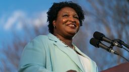 Stacey Abrams, Democratic gubernatorial candidate for Georgia, during a 'One Georgia Tour' campaign event in Atlanta, Georgia, U.S., on Monday, March 14, 2022. Abrams showed herself to be the unchallenged leader of her party in Georgia as candidate qualifying for the 2022 elections closed Friday, drawing no primary challengers in her bid for governor, the Associated Press reported. 