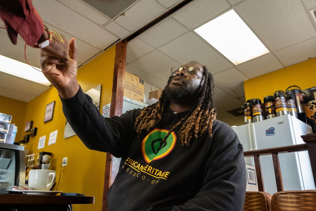 Alexander Wright is the general manager and co-founder of the African Heritage Food Cooperative. He has lived in East Side Buffalo his entire life and is frustrated by the influx of outsiders swarming into the community after the mass shooting.