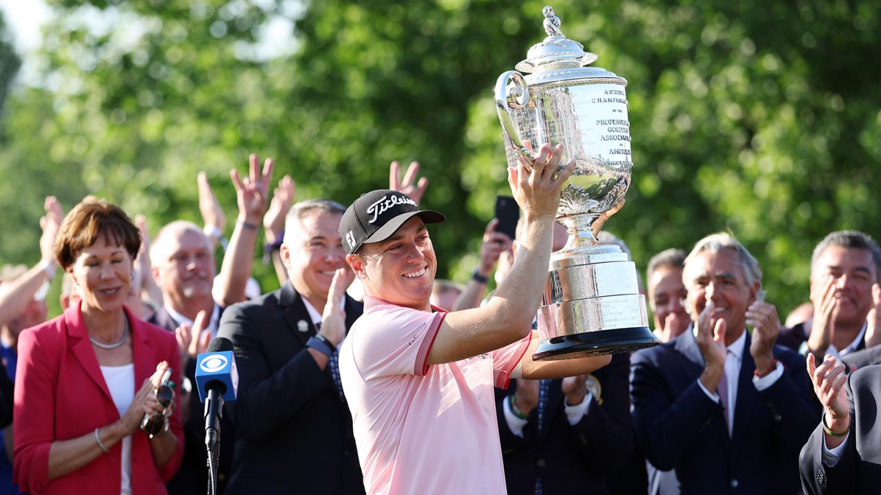 Thomas lifted his second PGA Champioship title in May.