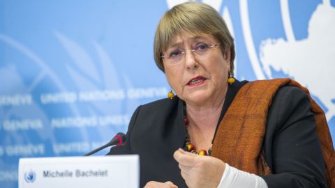 UN High Commissioner for Human Rights Michelle Bachelet in Geneva, Switzerland, on November 3, 2021.