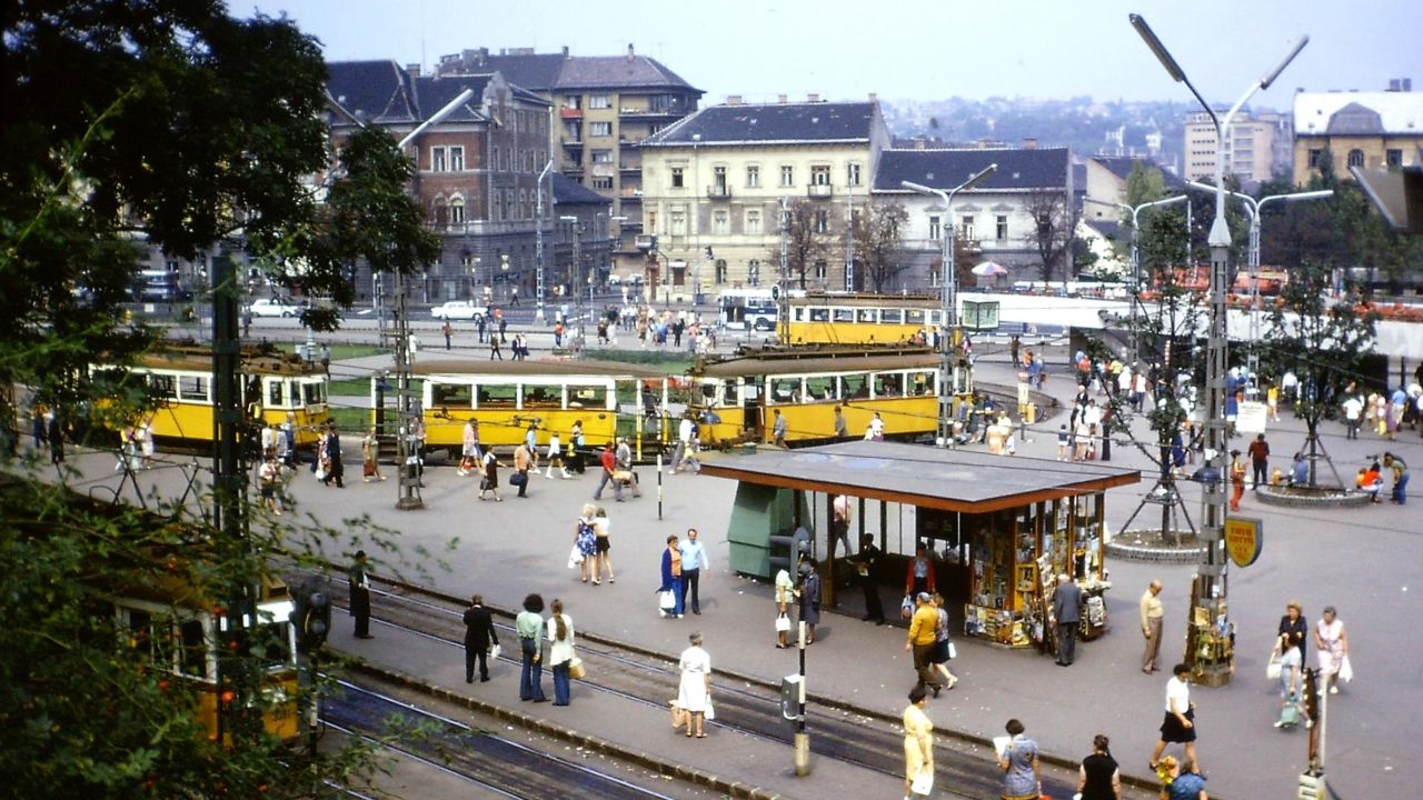 <strong>1970s Hungary:</strong> On a 1974 trip, Thomas and his friends traveled further east, including to Budapest, Hungary, pictured here.