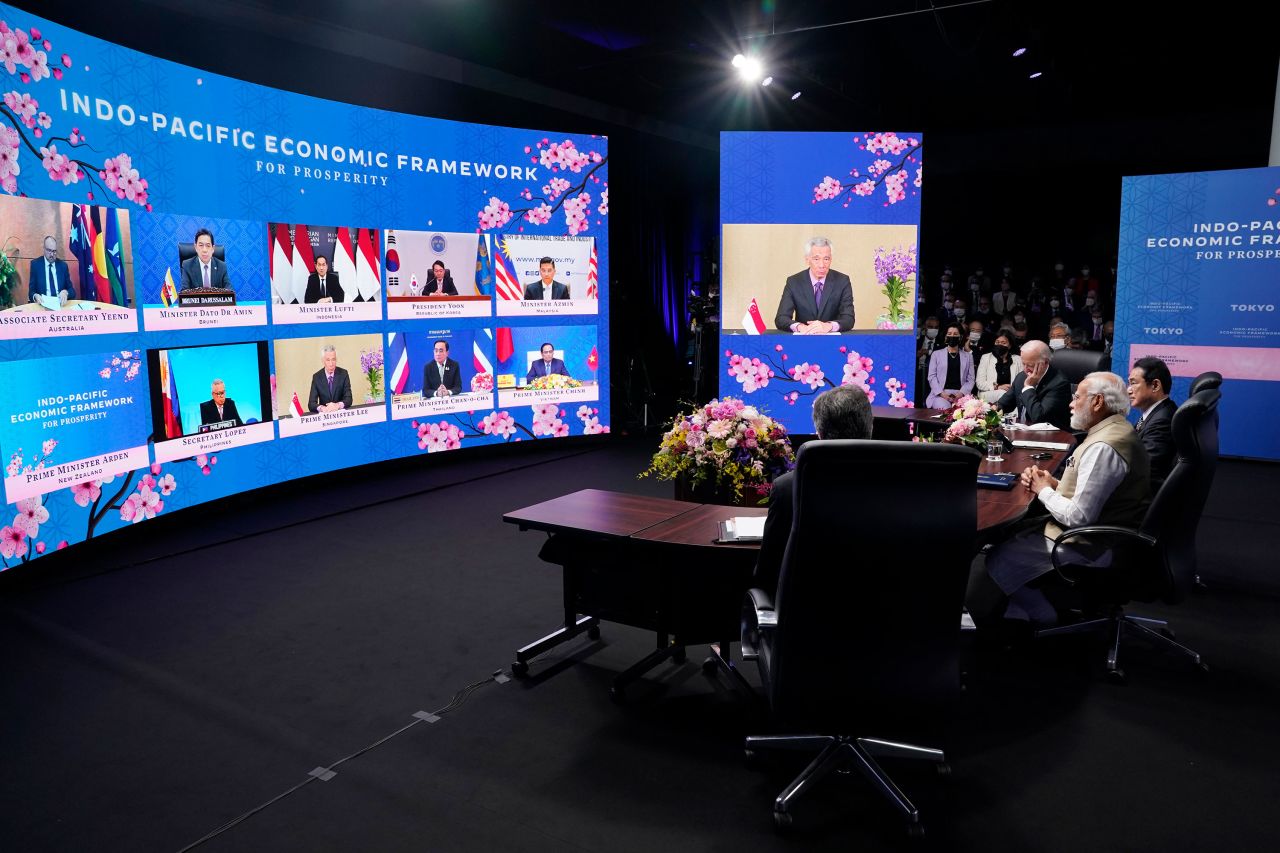 Biden, Kishida and Modi participate in an event for the Indo-Pacific Economic Framework for Prosperity.