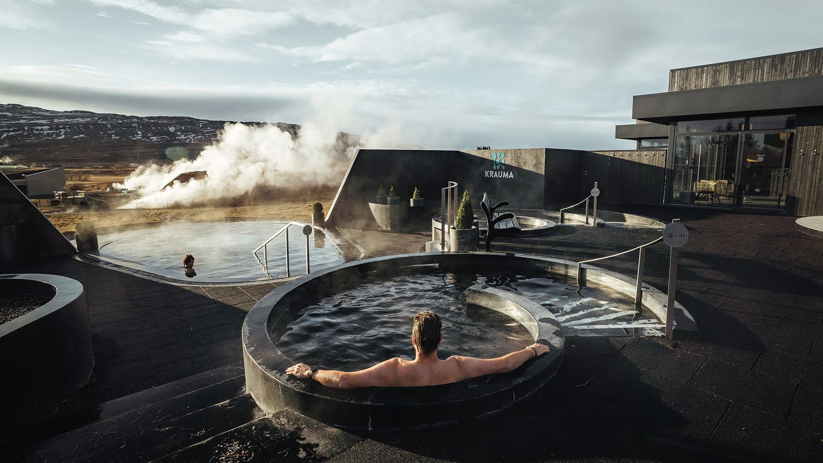 <strong>Krauma: </strong>Only an hour from Reykjavik, this sleek geothermal spa has five hot pools filled with geothermal water from Europe's mightiest hot spring, ​​Deildartunguhver.