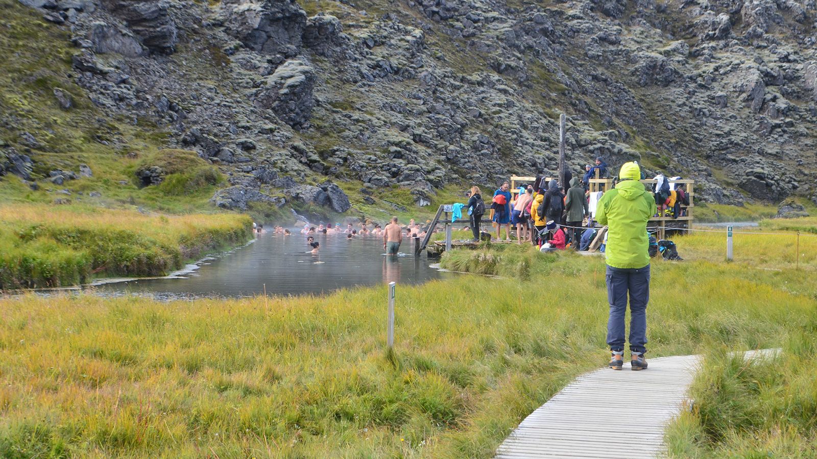 <strong>Landmannalaugar Hot Springs: </strong>The "People's Pool," as it's known locally, offers steamy and shallow springs surrounded by some of the country's most vibrant mountains.