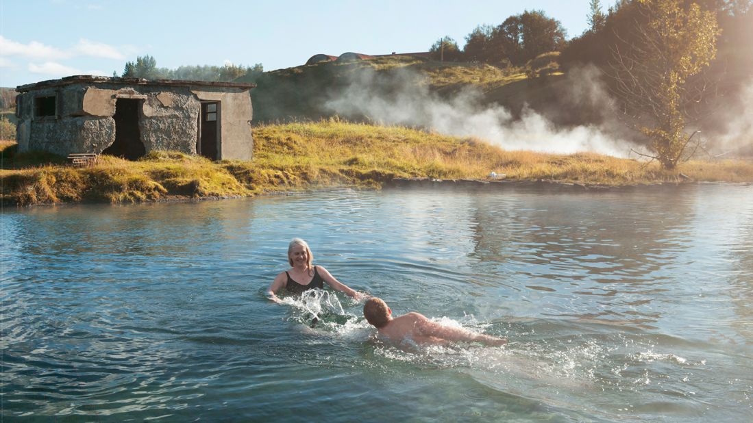 <strong>Secret Lagoon:</strong> This expansive pool, built in 1891, is Iceland's oldest. It's fed by nearby active geysers.