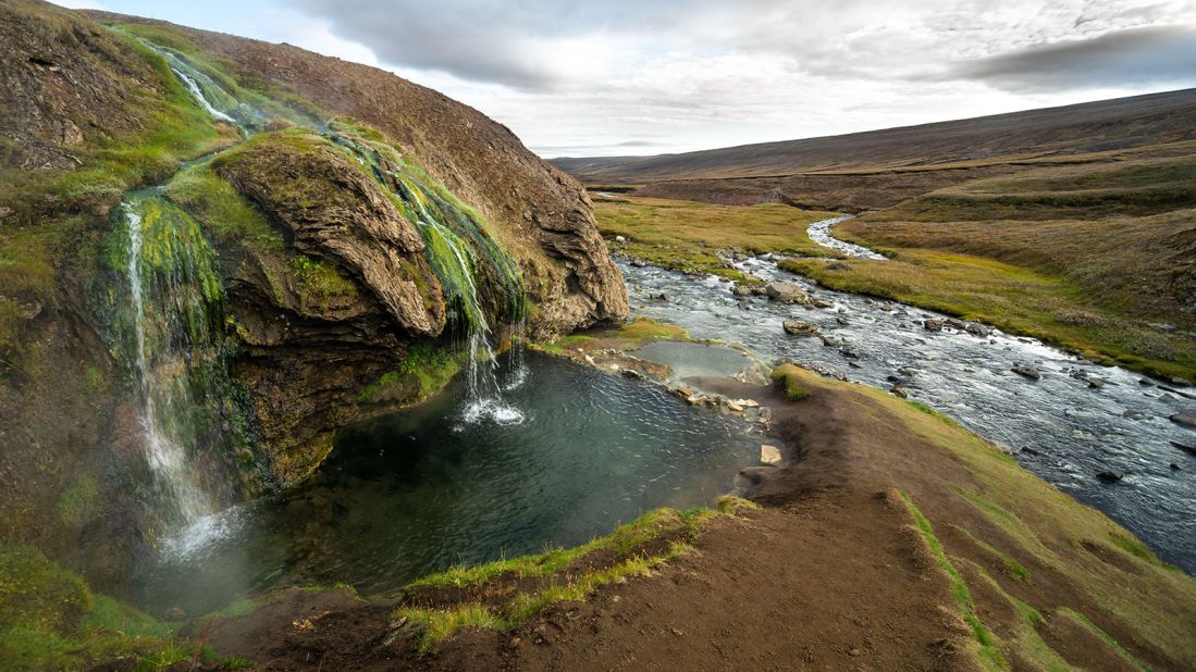 <strong>Laugavallalaug:</strong> Best reached with a guide and an all-terrain vehicle, this hidden spot on the east side of Iceland has a hot spring and warm waterfall.