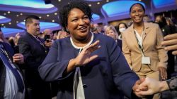 WASHINGTON, DC - APRIL 6:  Georgia Democratic gubernatorial candidate Stacey Abrams arrives to speak during the annual North America's Building Trades Union's Legislative Conference at the Washington Hilton Hotel on April 6, 2022 in Washington, DC. North America's Building Trades Union's is a labor organization representing more than 3 million skilled craft professionals in the United States and Canada. 