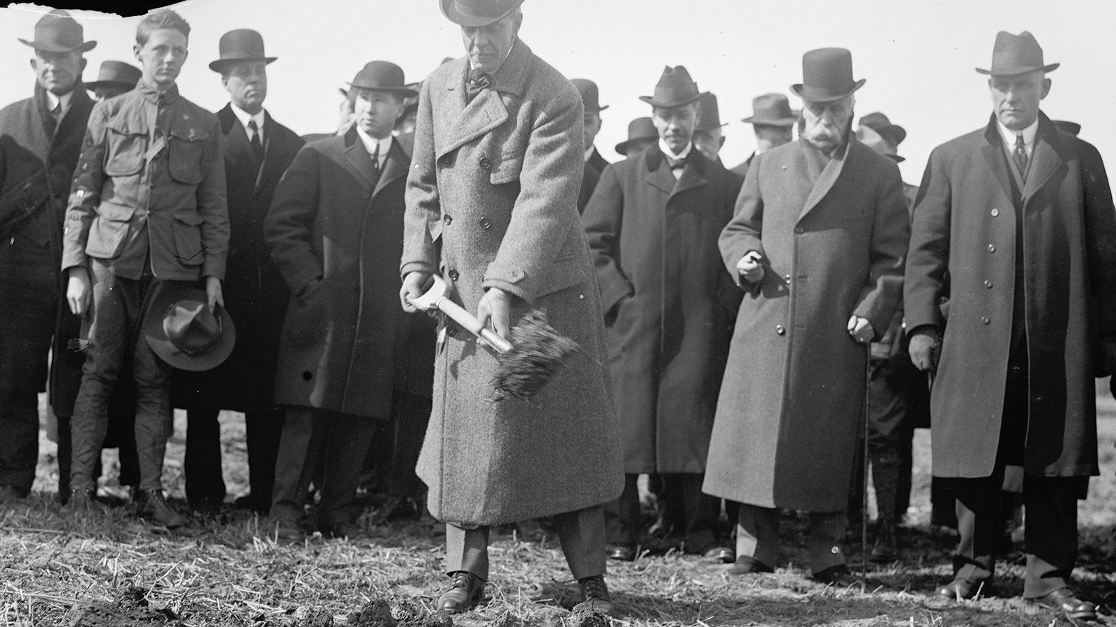 <strong>Groundbreaking:</strong> The ceremony was held in 1914, the same year that World War I started. Critics of the project did not like the location, which was derided as a swamp.