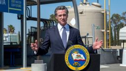Carson, CA - May 17: California Governor Gavin Newsom speaks to the media after a tour of a Metropolitan Water District water recycling demonstration facility in Carson, CA. Tuesday, May 17, 2022.  (Photo by Hans Gutknecht/MediaNews Group/Los Angeles Daily News via Getty Images)