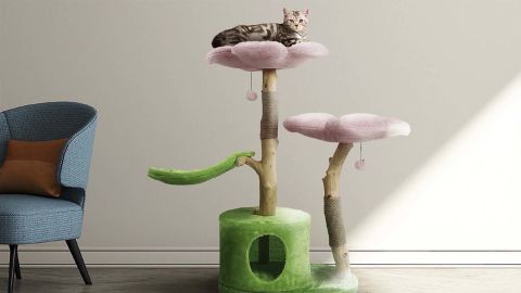 KBSPETS Floral 45-in Sisal Cat Tree