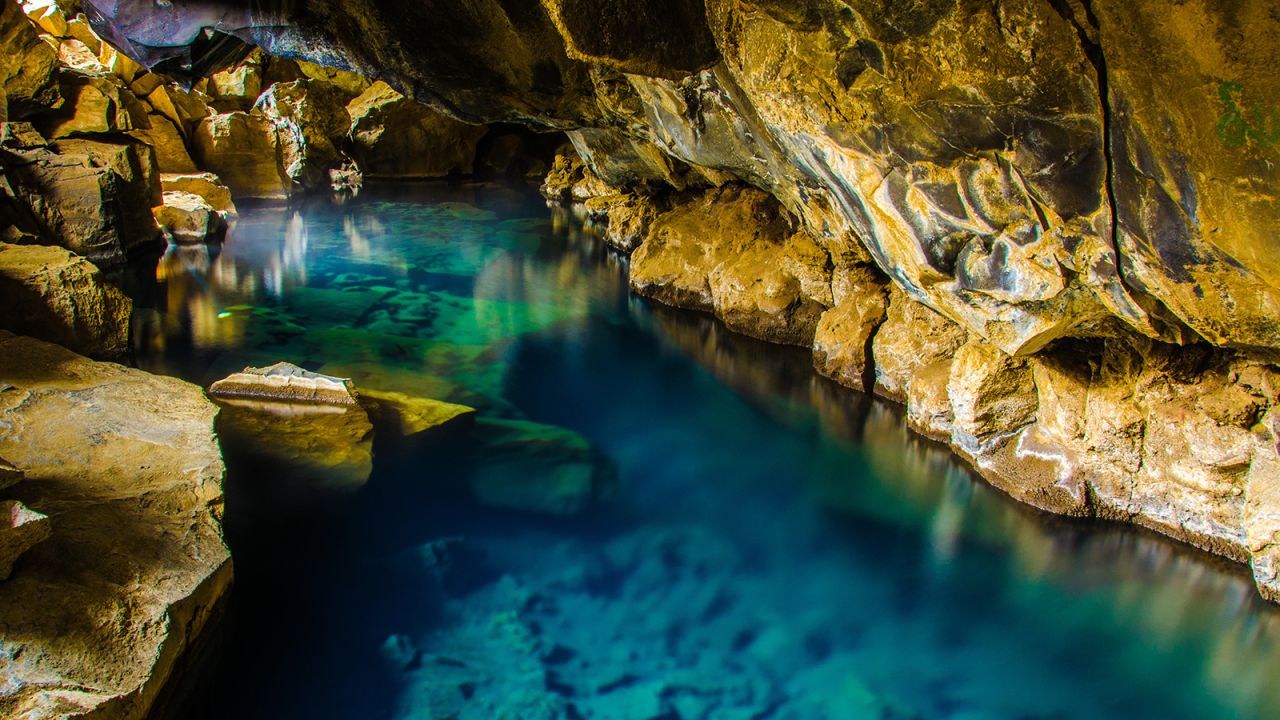 Myvatn has a hot pool in a cave.
