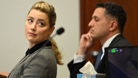 Amber Heard in de rechtbank op dinsdag.