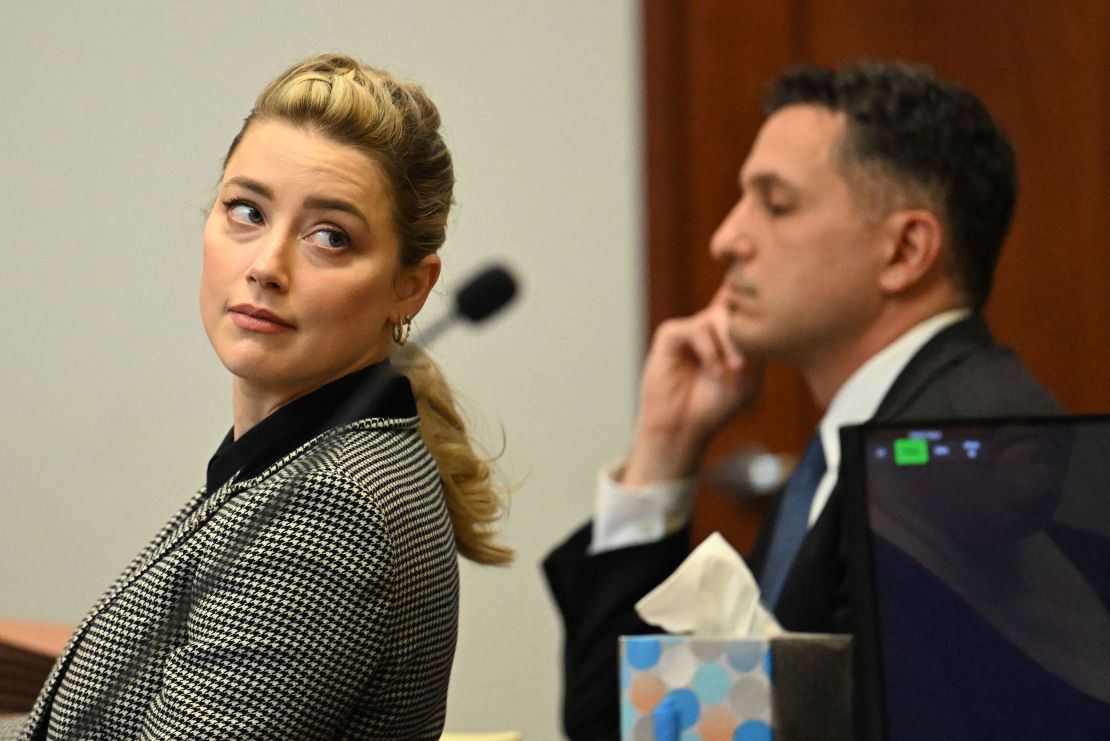 Amber Heard in court on Tuesday.