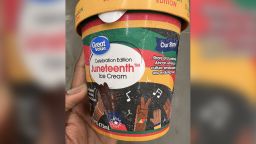 Juneteenth ice cream found in a Walmart store in Raleigh, NC. Walmart stopped selling the product and apologized.