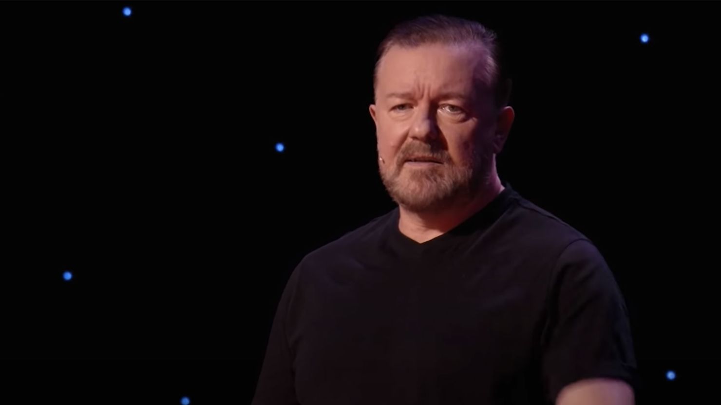 Ricky Gervais' "SuperNature" standup special premiered on Netflix Tuesday.