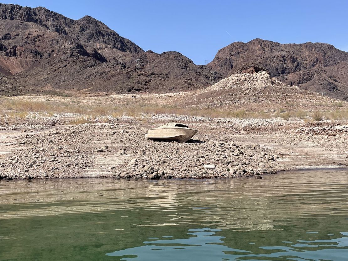 Multiple boats resurface at Lake Mead as the water level falls.