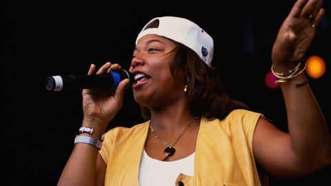 Queen Latifah performs in the 1990s.