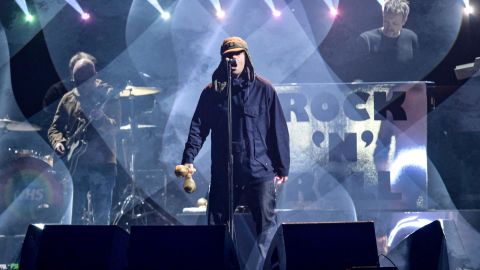 Liam Gallagher performs onstage at the Brit Awards 2022 at the O2 arena on February 8 in London. 