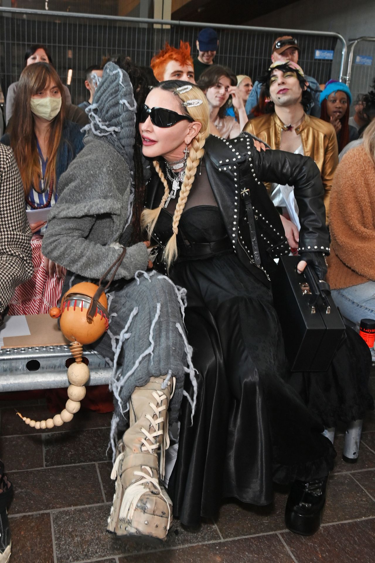 FKA Twigs and Madonna attend the Central Saint Martins BA Fashion Graduate Show in Granary Square.