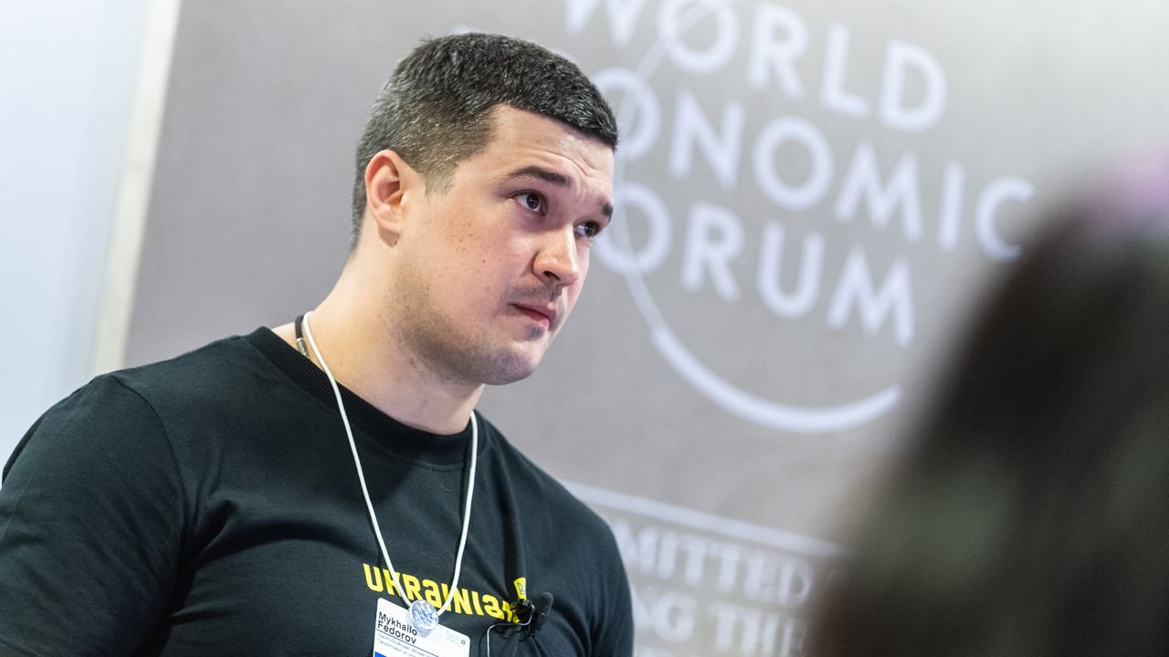 Mykhailo Fedorov, Ukraine's minister of digital transformation, at the World Economic Forum in Davos-Klosters, Switzerland, on May 23.