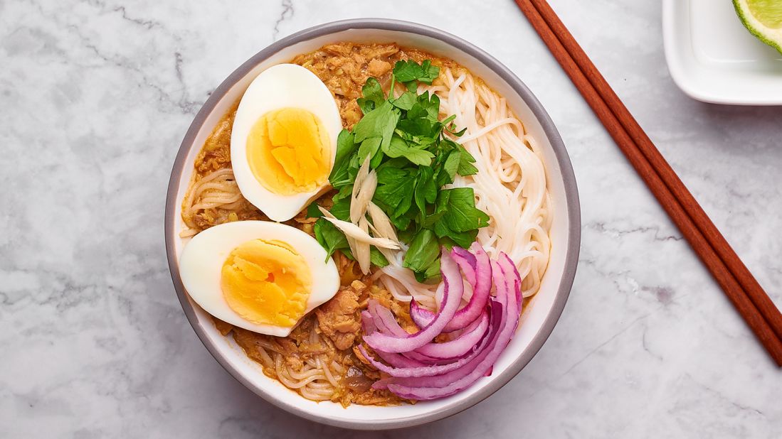 <strong>Mohinga, Myanmar: </strong>The country's de facto national dish, this fish noodle soup combines a beautiful balance of fresh catfish and lemongrass, toasted rice, ginger, garlic and springy rice noodles.