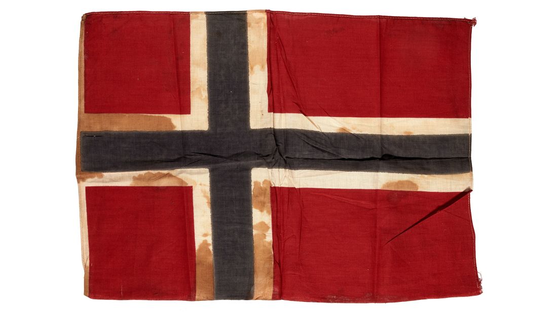 <strong>Capture the flag: </strong>Shackleton isn't the only world-renowned Arctic explorer represented in the auction. This Norwegian flag belonged to Roald Amundsen, the first person to reach the South Pole.