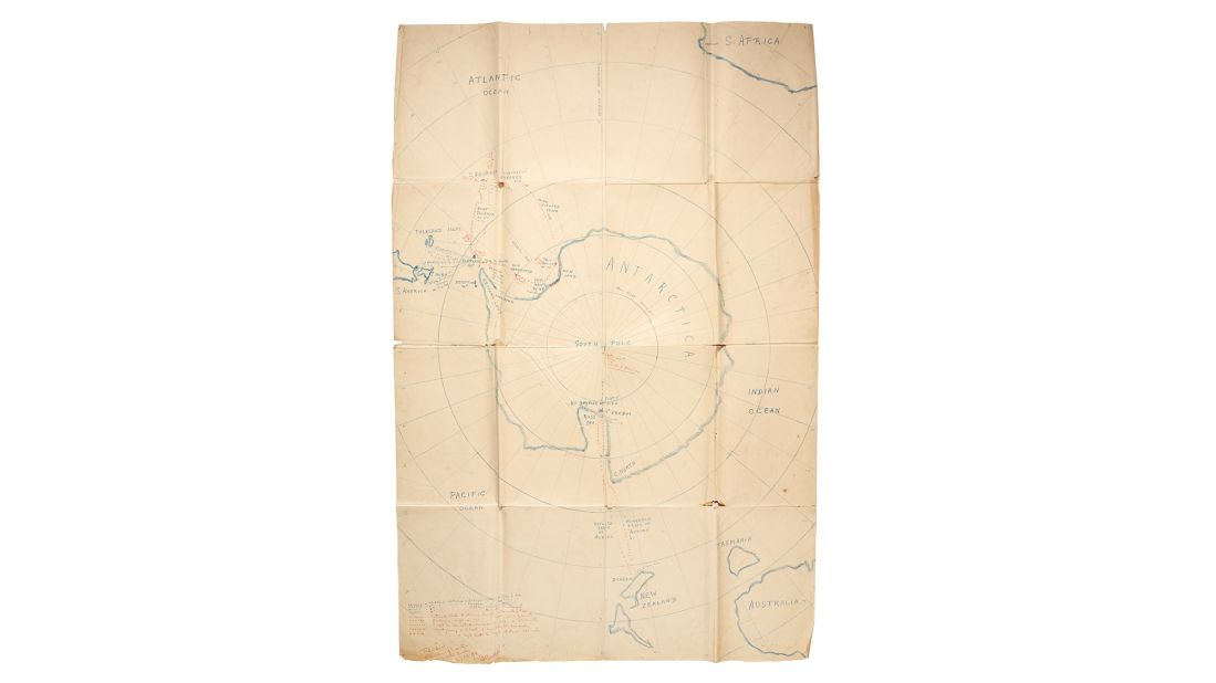 <strong>Bonus points:</strong> The book also includes a hand-drawn map of the continent by Shackleton.