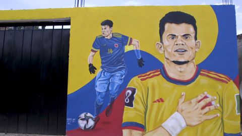 Luis Diaz is immortalized in graffiti on the outer walls of his family home in Barrancas.