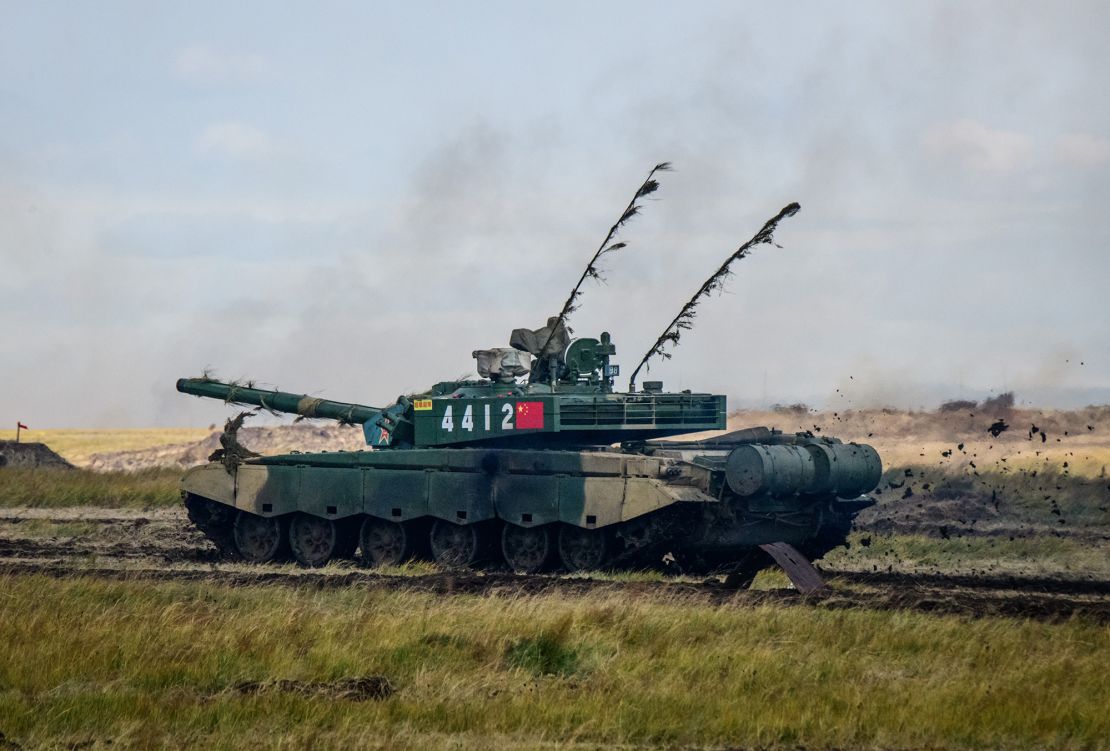 A Chinese amy tank takes part in military drills in 2018.