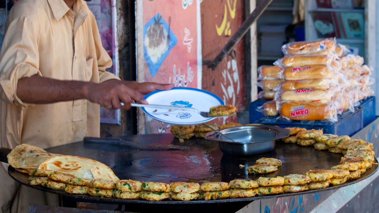 <strong>Bun kebab, Pakistan: </strong>Easy to find at roadside stalls all over Karachi and Lahore, these delectable Pakistani burgers often come with a potato-lentil patty, although chicken, mutton, beef and chickpea varieties are also common.