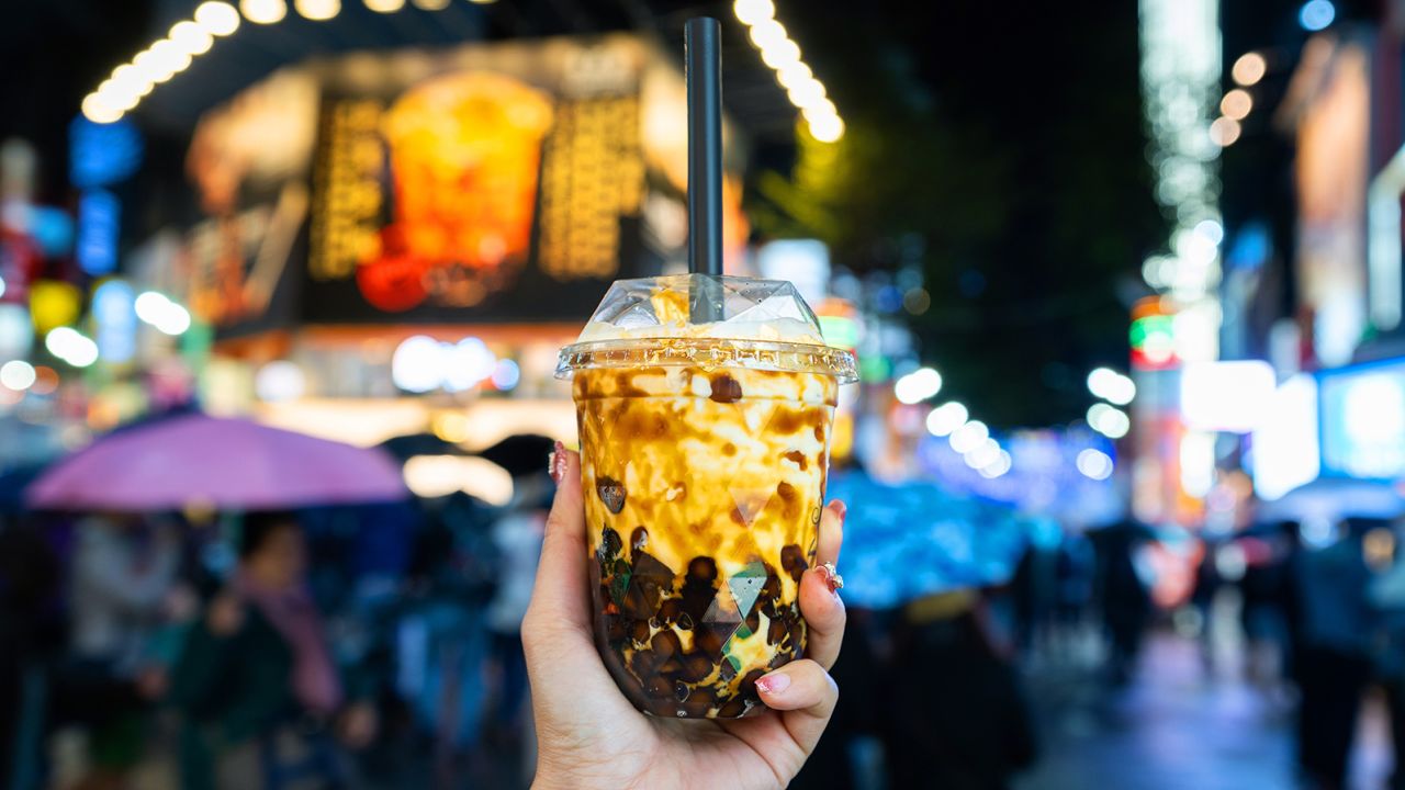 Now globally famous, bubble tea was invented in Taiwan.  