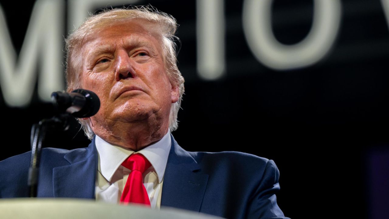 Former President Donald Trump speaks during the American Freedom Tour at the Austin Convention Center on May 14, 2022 in Austin, Texas. 