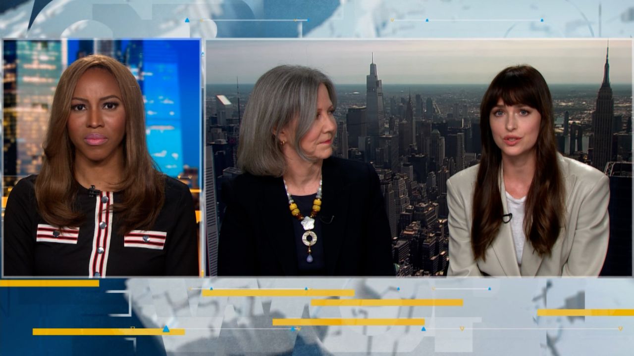 Dakota Johnson and Center for Reproductive Rights CEO Nancy Northup discuss  Roe v. Wade