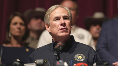 Texas Gov. Greg Abbott at a news conference on Wednesday.