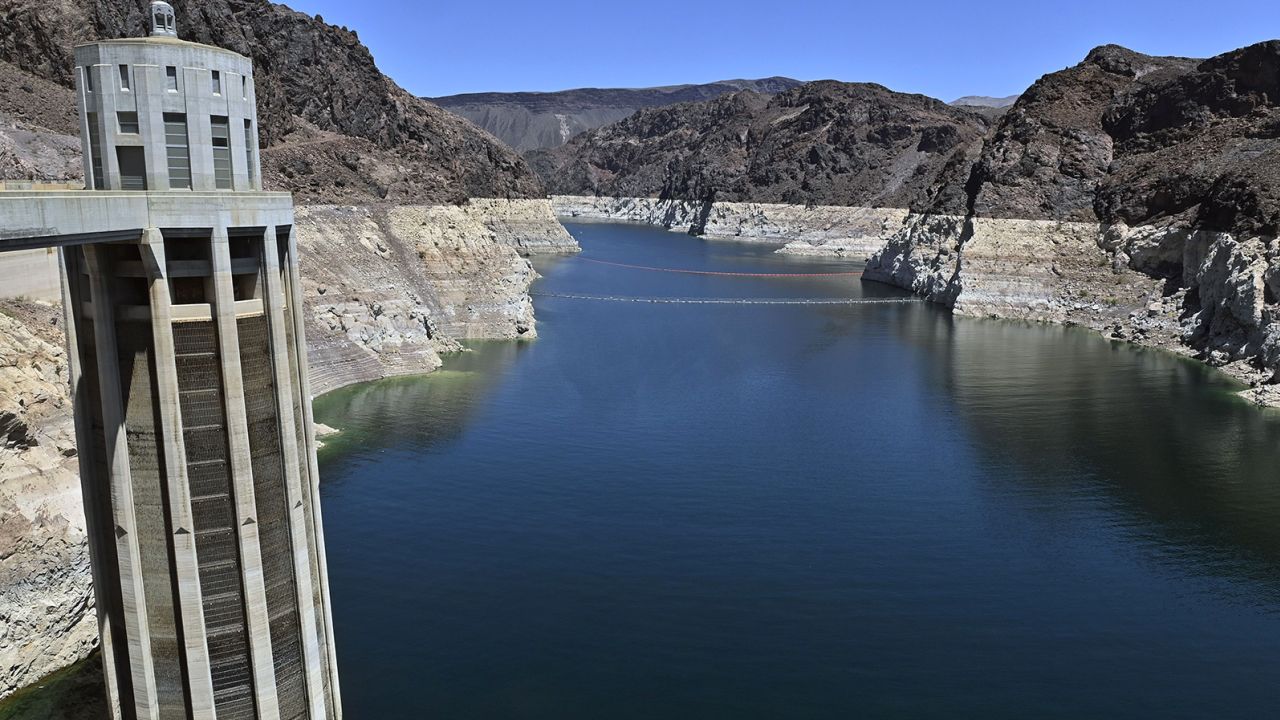 Lake Mead, seen here on Sunday, is running well below the federal government's predicted water level.