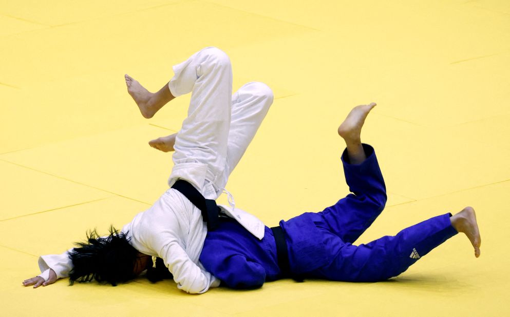 The Philippines' Khrizzie Pabulayan Mamero competes against Indonesia's Maryam Maharani March during a judo match at the Southeast Asian Games on Friday, May 20. 