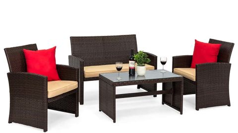 Best Choice 4-Piece Wicker Patio Conversation Set