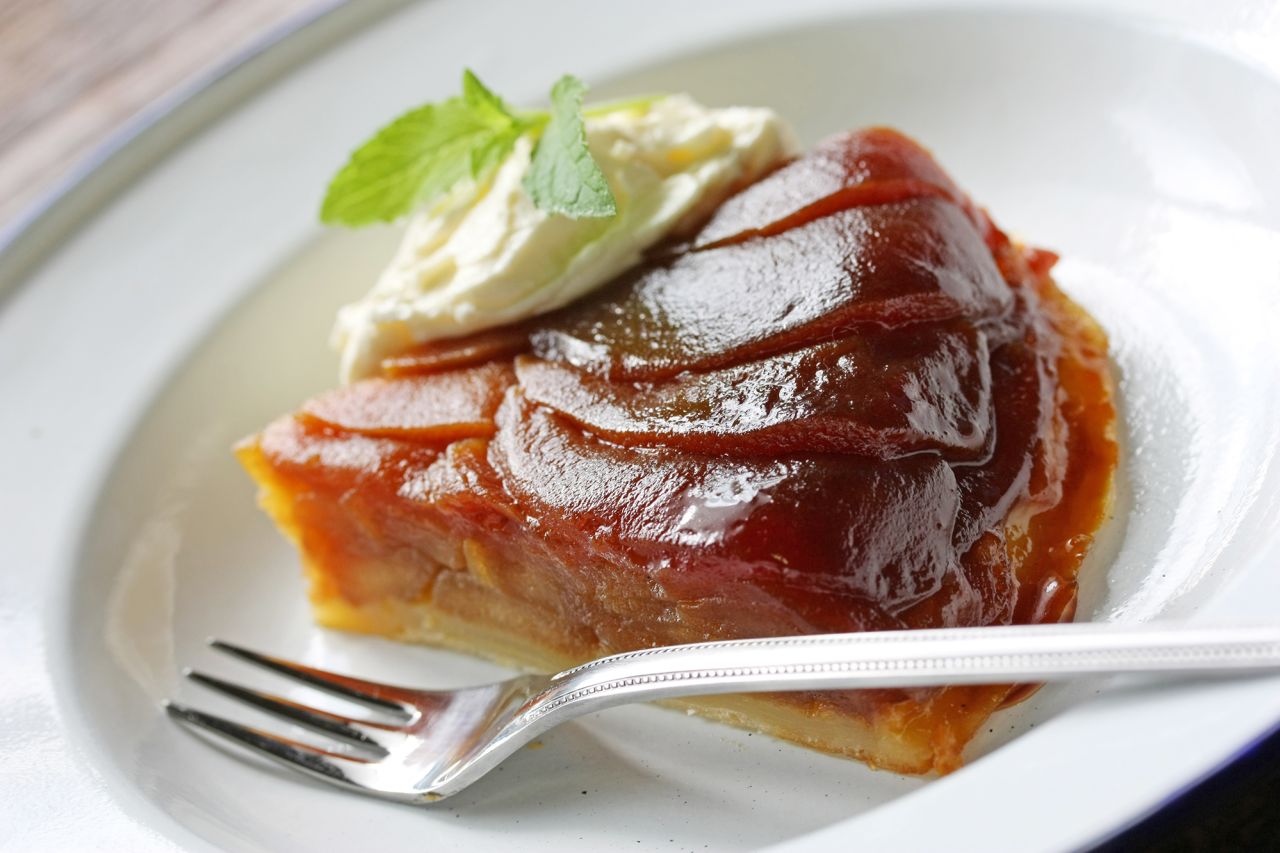 Tarte Tatin: The rustic upside-down caramelized apple tart has deep, buttery flavor.