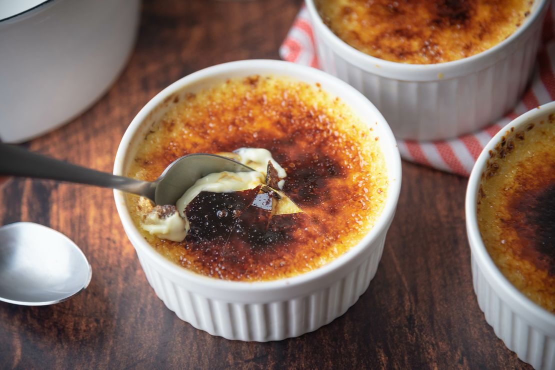 Crème brûlée: Fire is required for this caramelized dessert.